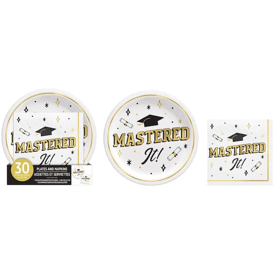 Mastered It Graduation Plate &#x26; Napkin Party Pack